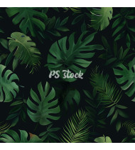 Jungle Patterns in Modern Flat Line Style - Hand-Drawn Vector Illustration