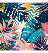 Jungle Patterns in Modern Flat Line Style - Hand-Drawn Vector Illustration