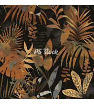 Jungle Patterns in Modern Flat Line Style - Hand-Drawn Vector Illustration