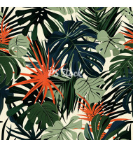 Jungle Patterns in Modern Flat Line Style - Hand-Drawn Vector Illustration