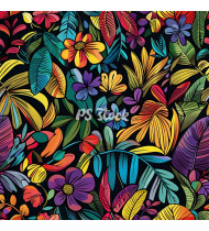 Jungle Patterns in Modern Flat Line Style - Hand-Drawn Vector Illustration