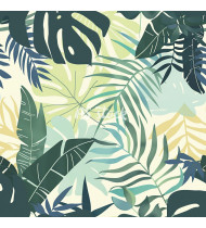 Jungle Patterns in Modern Flat Line Style - Hand-Drawn Vector Illustration