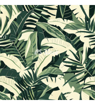 Jungle Patterns in Modern Flat Line Style - Hand-Drawn Vector Illustration