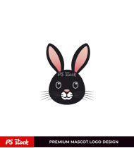 Black Face Rabbit Logo Design