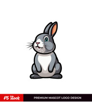 Quiet Rabbit  Mascot Logo Design