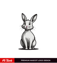 Mascot Funny Rabbit Logo Design