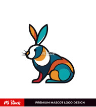Full Color Rabbit Logo Design