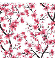 Spring Patterns in Modern Flat Line Style - Hand-Drawn Vector Illustration