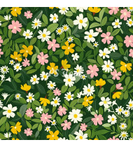 Spring Patterns in Modern Flat Line Style - Hand-Drawn Vector Illustration