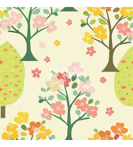 Spring Patterns in Modern Flat Line Style - Hand-Drawn Vector Illustration