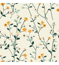 Spring Patterns in Modern Flat Line Style - Hand-Drawn Vector Illustration