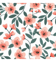 Spring Patterns in Modern Flat Line Style - Hand-Drawn Vector Illustration