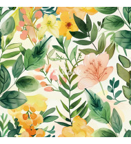 Spring Patterns in Modern Flat Line Style - Hand-Drawn Vector Illustration