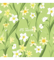 Spring Patterns in Modern Flat Line Style - Hand-Drawn Vector Illustration