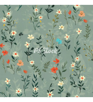 Spring Patterns in Modern Flat Line Style - Hand-Drawn Vector Illustration