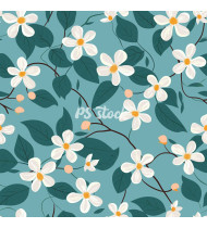 Spring Patterns in Modern Flat Line Style - Hand-Drawn Vector Illustration