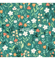 Spring Patterns in Modern Flat Line Style - Hand-Drawn Vector Illustration