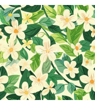 Spring Patterns in Modern Flat Line Style - Hand-Drawn Vector Illustration