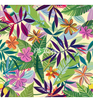 Spring Patterns in Modern Flat Line Style - Hand-Drawn Vector Illustration