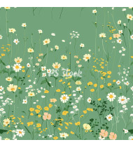 Spring Patterns in Modern Flat Line Style - Hand-Drawn Vector Illustration