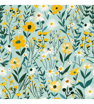 Spring Patterns in Modern Flat Line Style - Hand-Drawn Vector Illustration