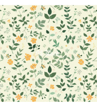 Spring Patterns in Modern Flat Line Style - Hand-Drawn Vector Illustration