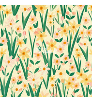 Spring Patterns in Modern Flat Line Style - Hand-Drawn Vector Illustration