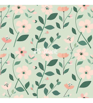 Spring Patterns in Modern Flat Line Style - Hand-Drawn Vector Illustration