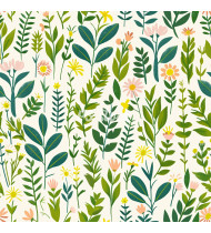 Spring Patterns in Modern Flat Line Style - Hand-Drawn Vector Illustration