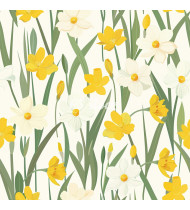 Spring Patterns in Modern Flat Line Style - Hand-Drawn Vector Illustration