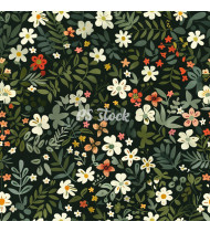 Spring Patterns in Modern Flat Line Style - Hand-Drawn Vector Illustration