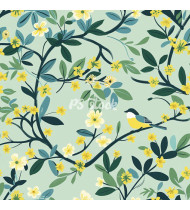 Spring Patterns in Modern Flat Line Style - Hand-Drawn Vector Illustration