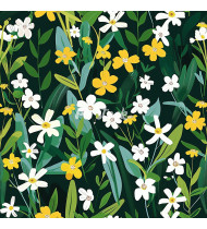 Spring Patterns in Modern Flat Line Style - Hand-Drawn Vector Illustration