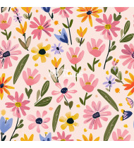 Spring Patterns in Modern Flat Line Style - Hand-Drawn Vector Illustration