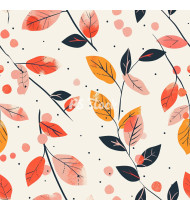 Spring Patterns in Modern Flat Line Style - Hand-Drawn Vector Illustration