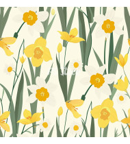 Spring Patterns in Modern Flat Line Style - Hand-Drawn Vector Illustration