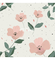 Spring Patterns in Modern Flat Line Style - Hand-Drawn Vector Illustration