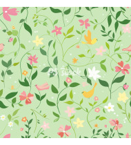 Spring Patterns in Modern Flat Line Style - Hand-Drawn Vector Illustration