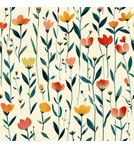 Spring Patterns in Modern Flat Line Style - Hand-Drawn Vector Illustration