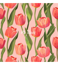 Spring Patterns in Modern Flat Line Style - Hand-Drawn Vector Illustration