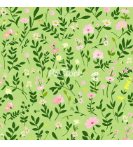 Spring Patterns in Modern Flat Line Style - Hand-Drawn Vector Illustration