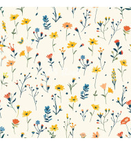 Spring Patterns in Modern Flat Line Style - Hand-Drawn Vector Illustration