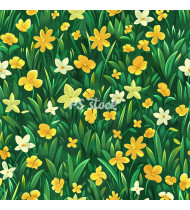 Spring Patterns in Modern Flat Line Style - Hand-Drawn Vector Illustration