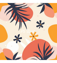 Summer Patterns in Modern Flat Line Style - Hand-Drawn Vector Illustration