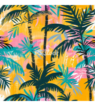 Summer Patterns in Modern Flat Line Style - Hand-Drawn Vector Illustration