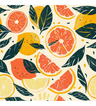 Summer Patterns in Modern Flat Line Style - Hand-Drawn Vector Illustration