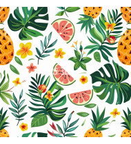 Summer Patterns in Modern Flat Line Style - Hand-Drawn Vector Illustration