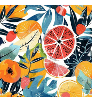 Summer Patterns in Modern Flat Line Style - Hand-Drawn Vector Illustration