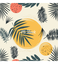 Summer Patterns in Modern Flat Line Style - Hand-Drawn Vector Illustration