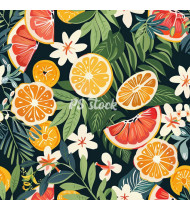 Summer Patterns in Modern Flat Line Style - Hand-Drawn Vector Illustration